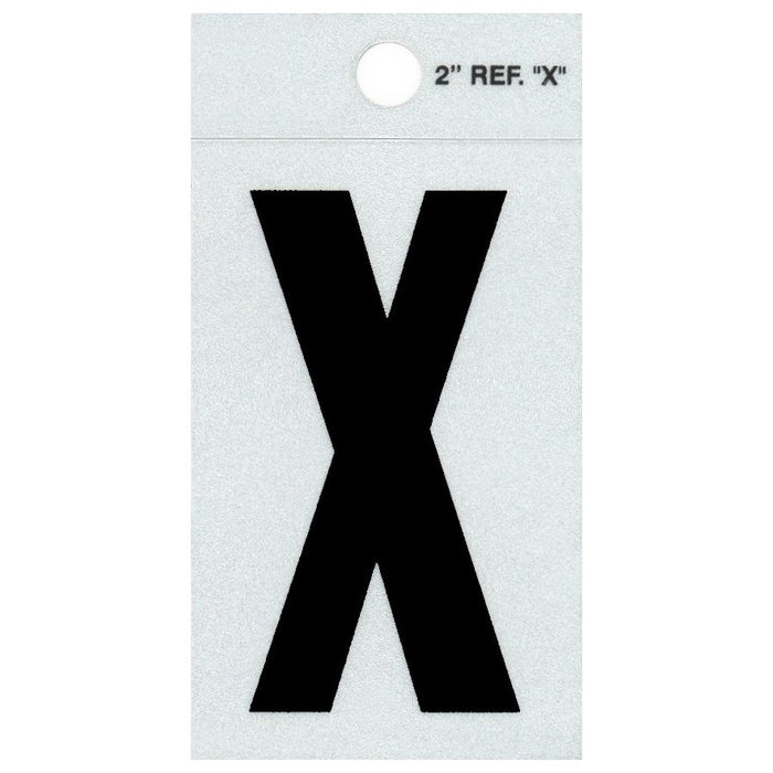 2" - X Straight Black Reflective Letters