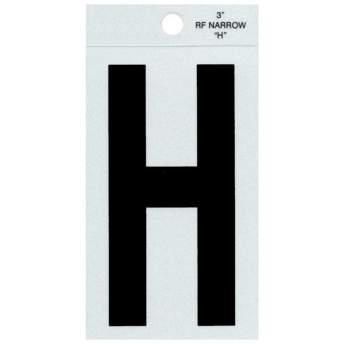 3" - H Straight Narrow Black Reflective Letters