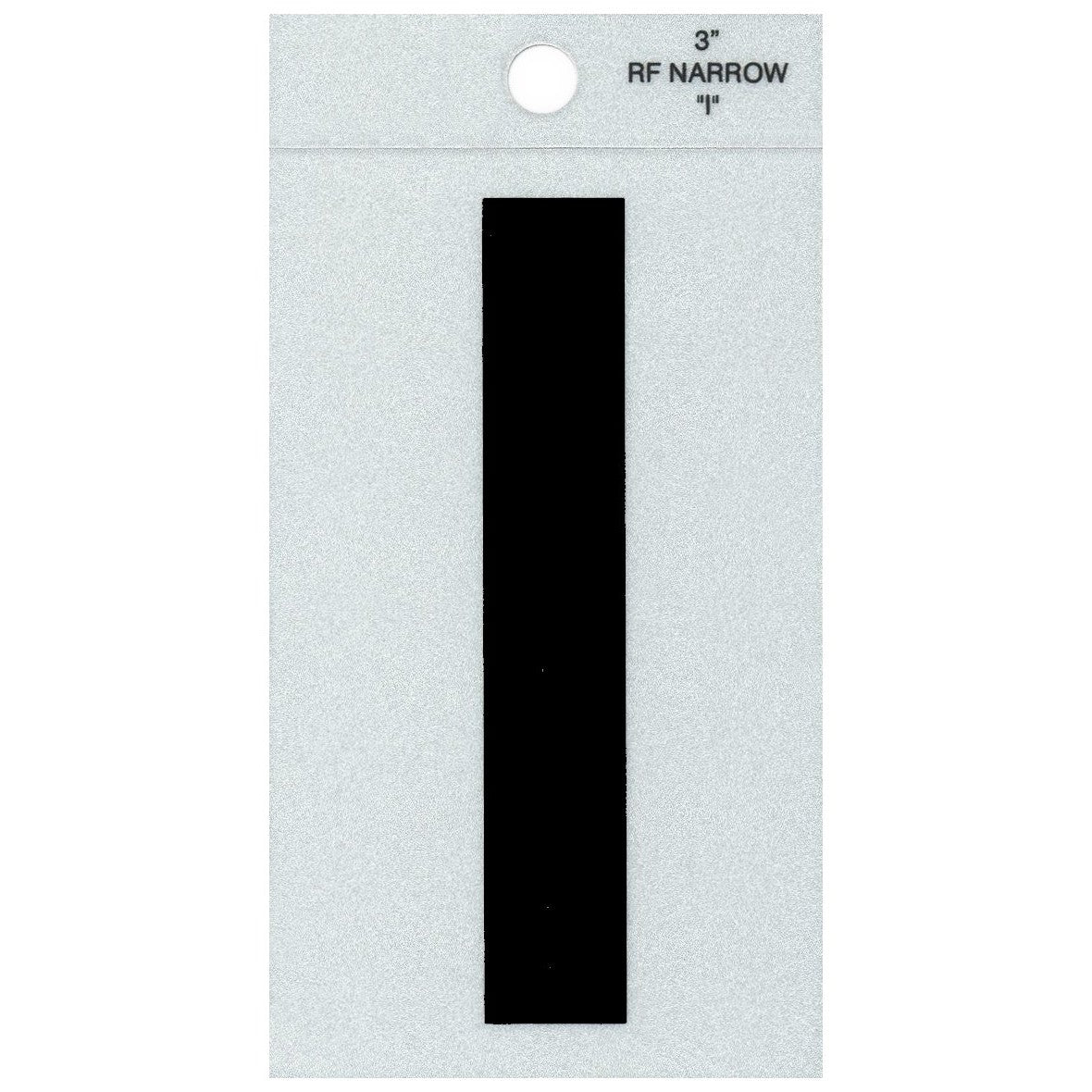 3" - I Straight Narrow Black Reflective Letters