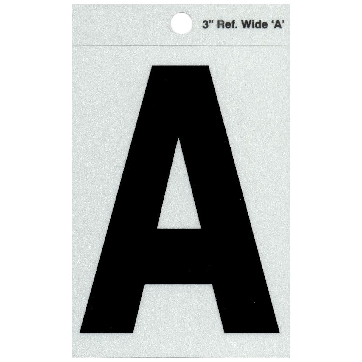 3" - A Straight Wide Black Reflective Letters