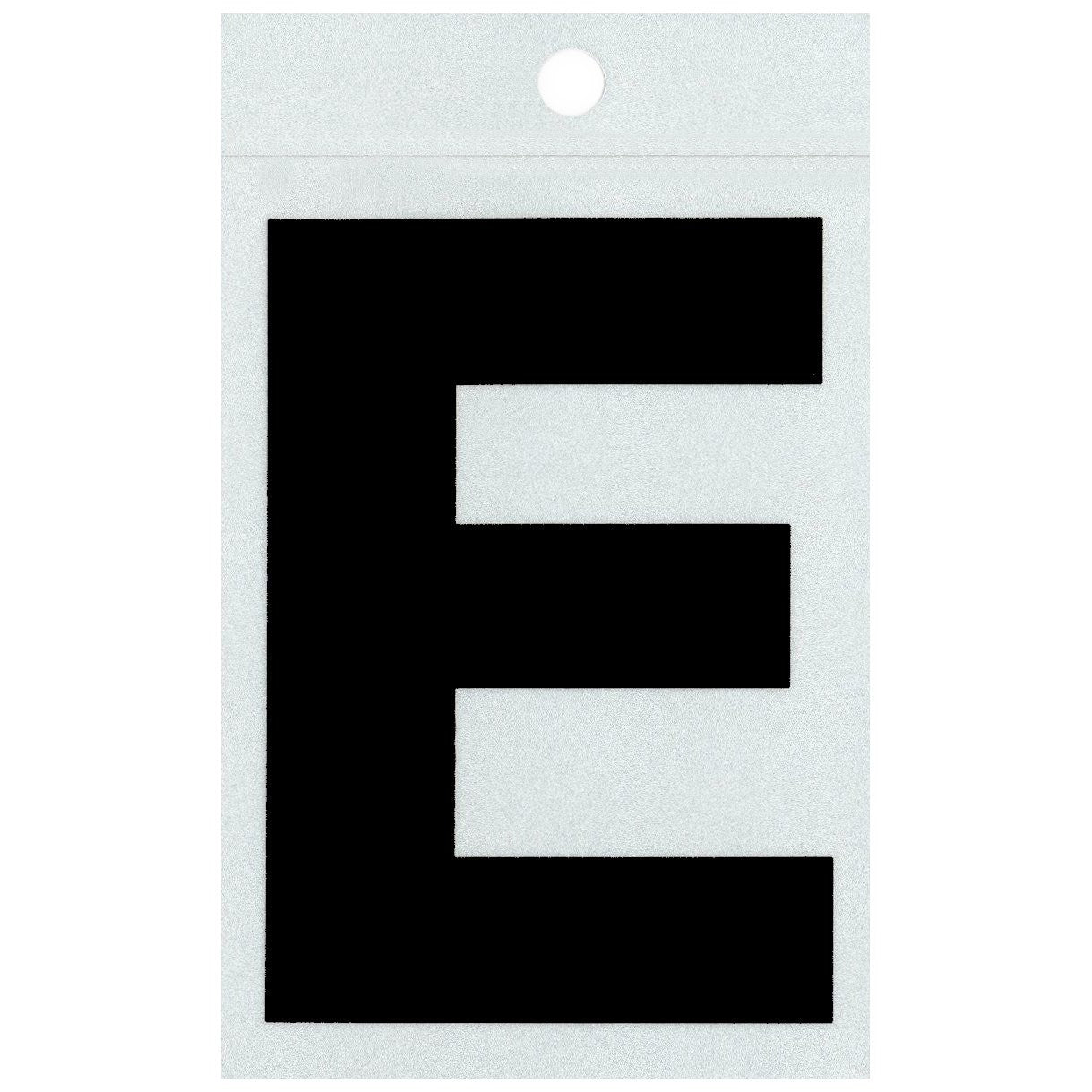 3" - E Straight Wide Black Reflective Letters