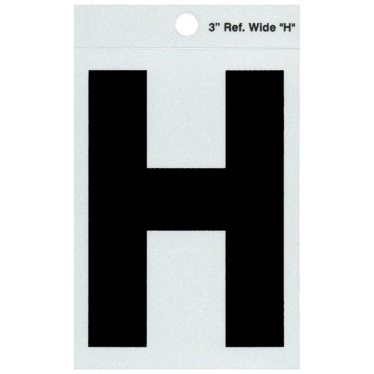 3" - H Straight Wide Black Reflective Letters
