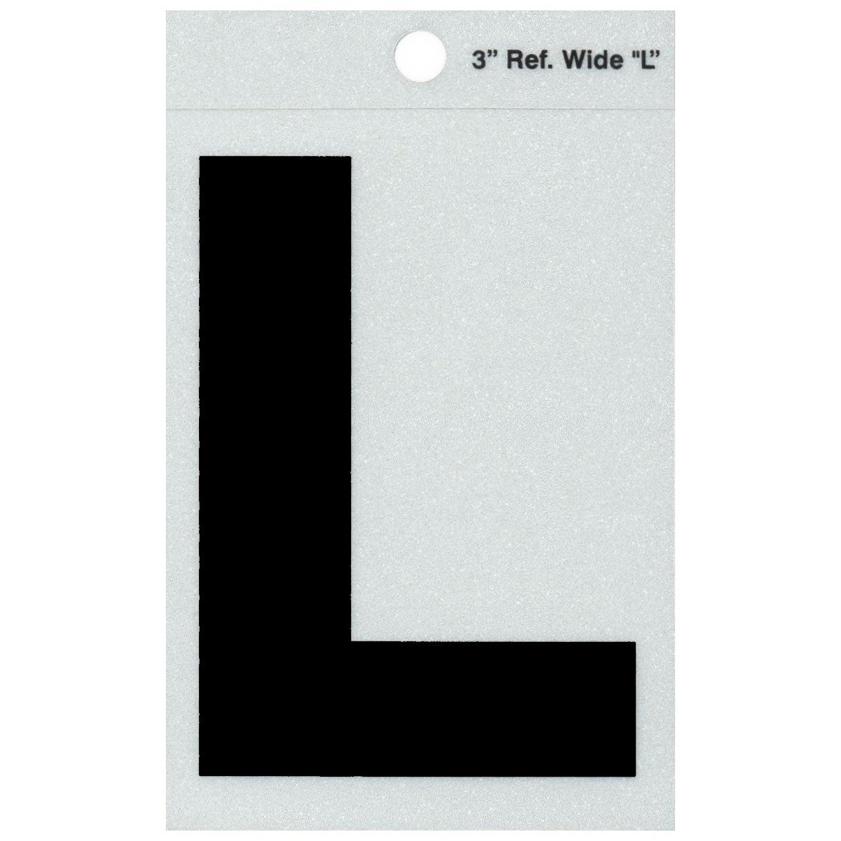 3" - L Straight Wide Black Reflective Letters