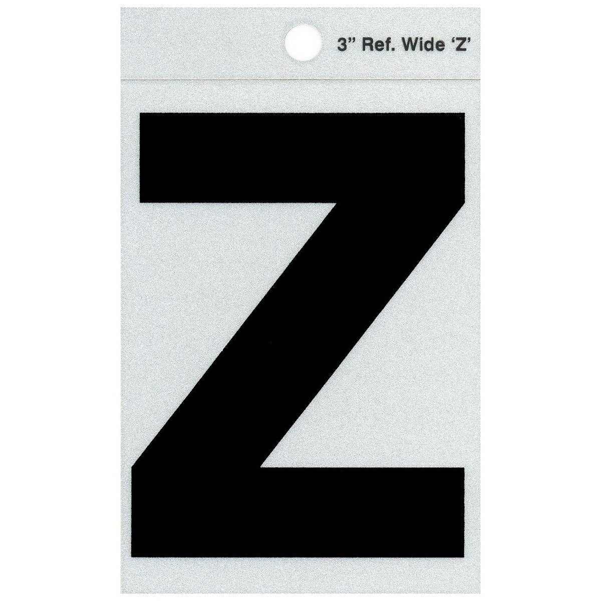 3" - Z Straight Wide Black Reflective Letters