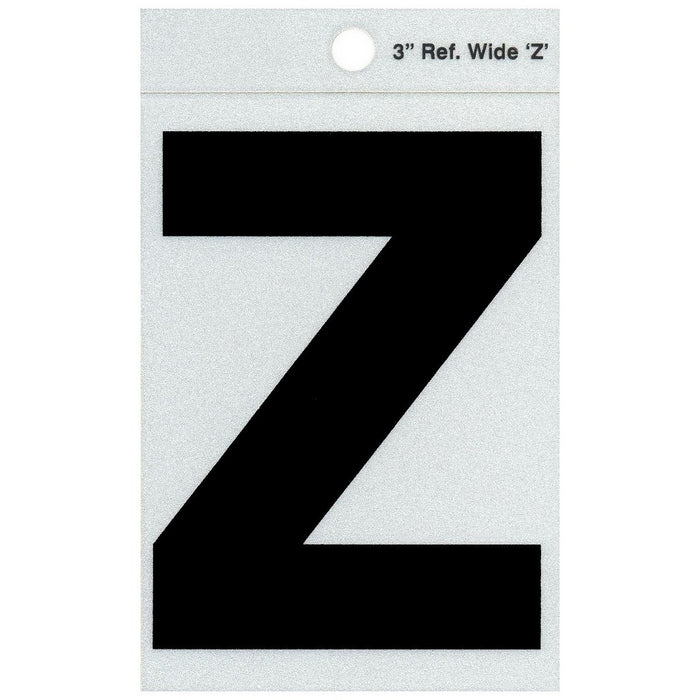 3" - Z Straight Wide Black Reflective Letters