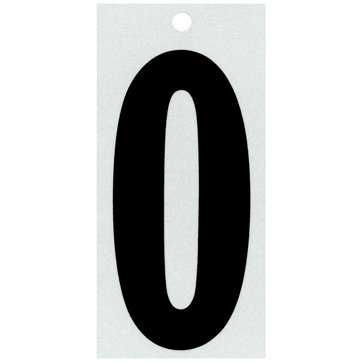 4" - 0 Straight Black Reflective Numbers