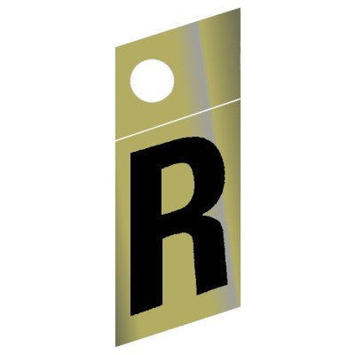 1.25" - R Slanted Gold Numbers