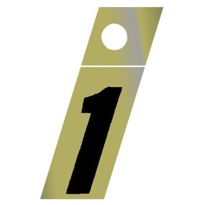1.25" - 1 Slanted Gold Numbers