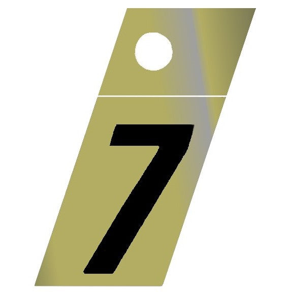1.25" - 7 Slanted Gold Numbers