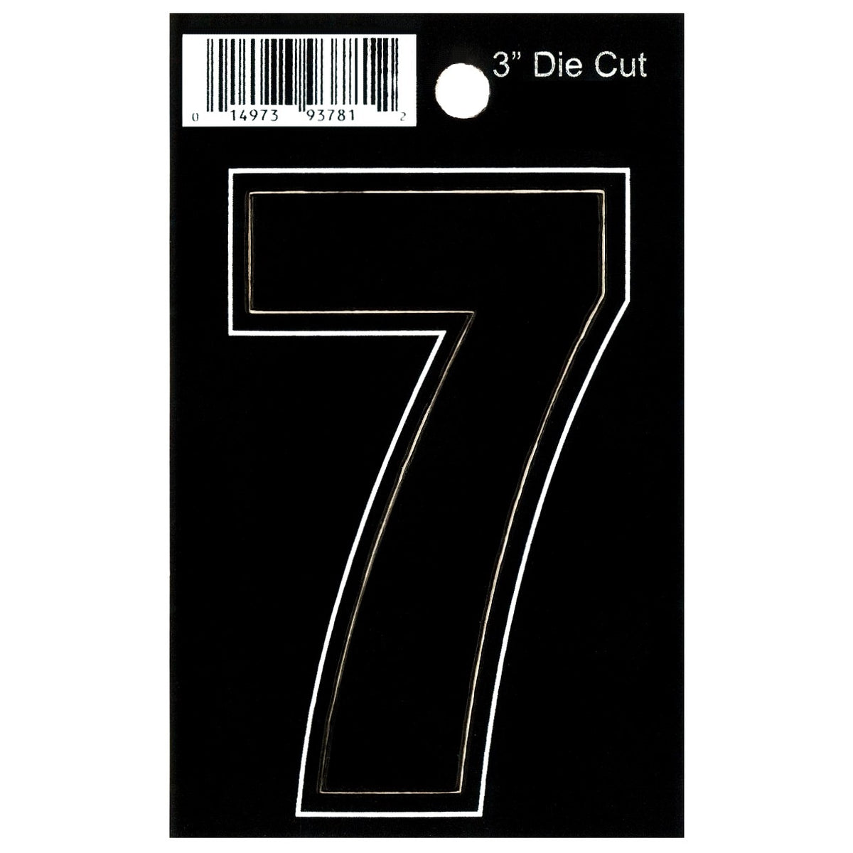 3" - 7 Black Die Cut Numbers