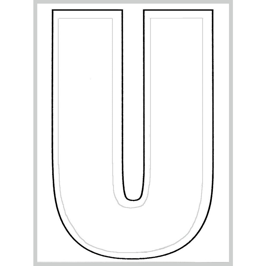 3" - U White Die Cut Letters