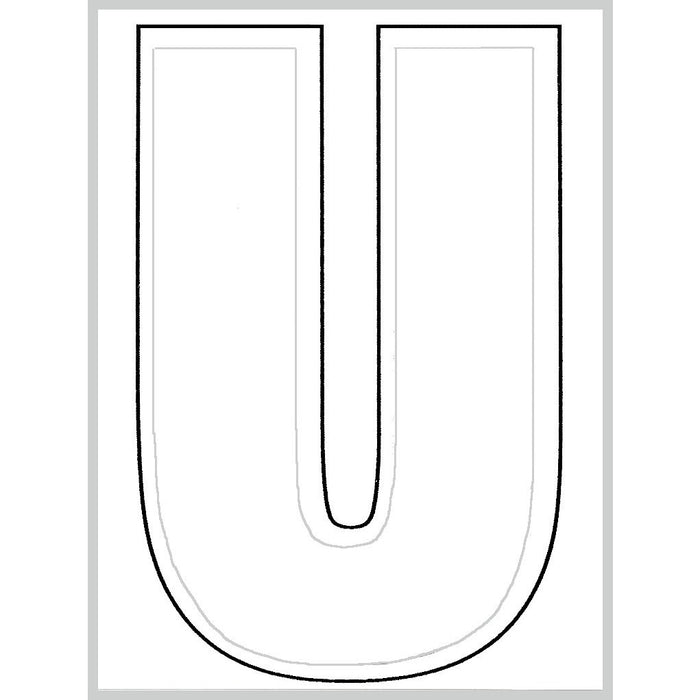3" - U White Die Cut Letters