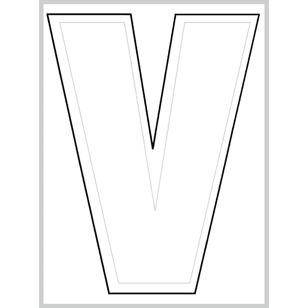 3" - V White Die Cut Letters