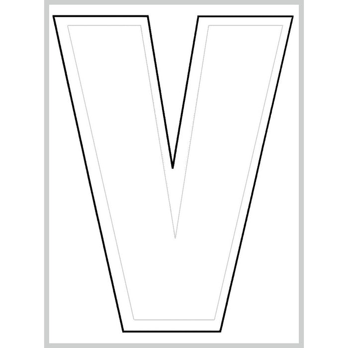 3" - V White Die Cut Letters
