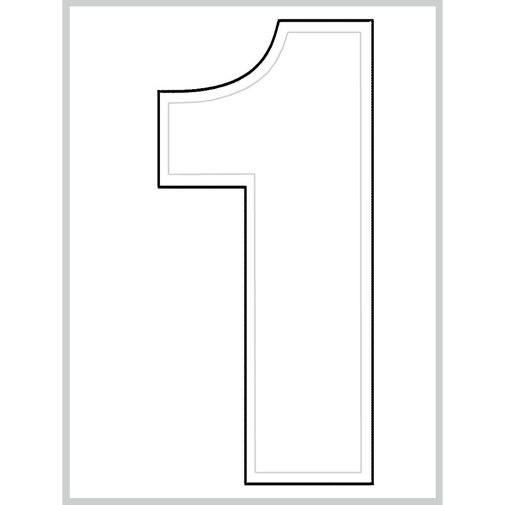 3" - 1 White Die Cut Numbers