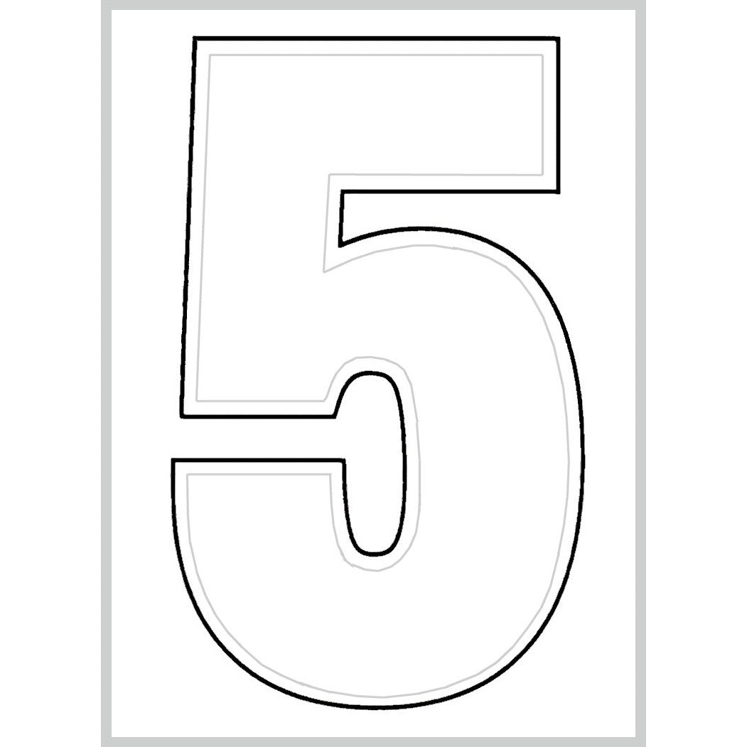 3" - 5 White Die Cut Numbers