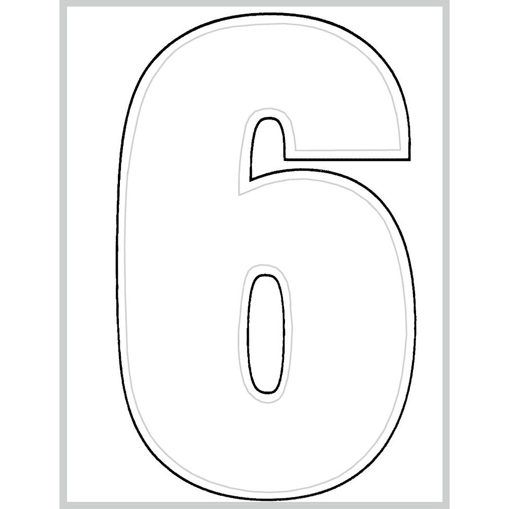 3" - 6 White Die Cut Numbers