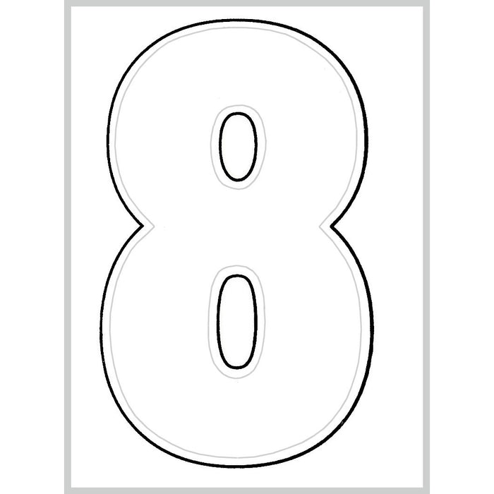 3" - 8 White Die Cut Numbers