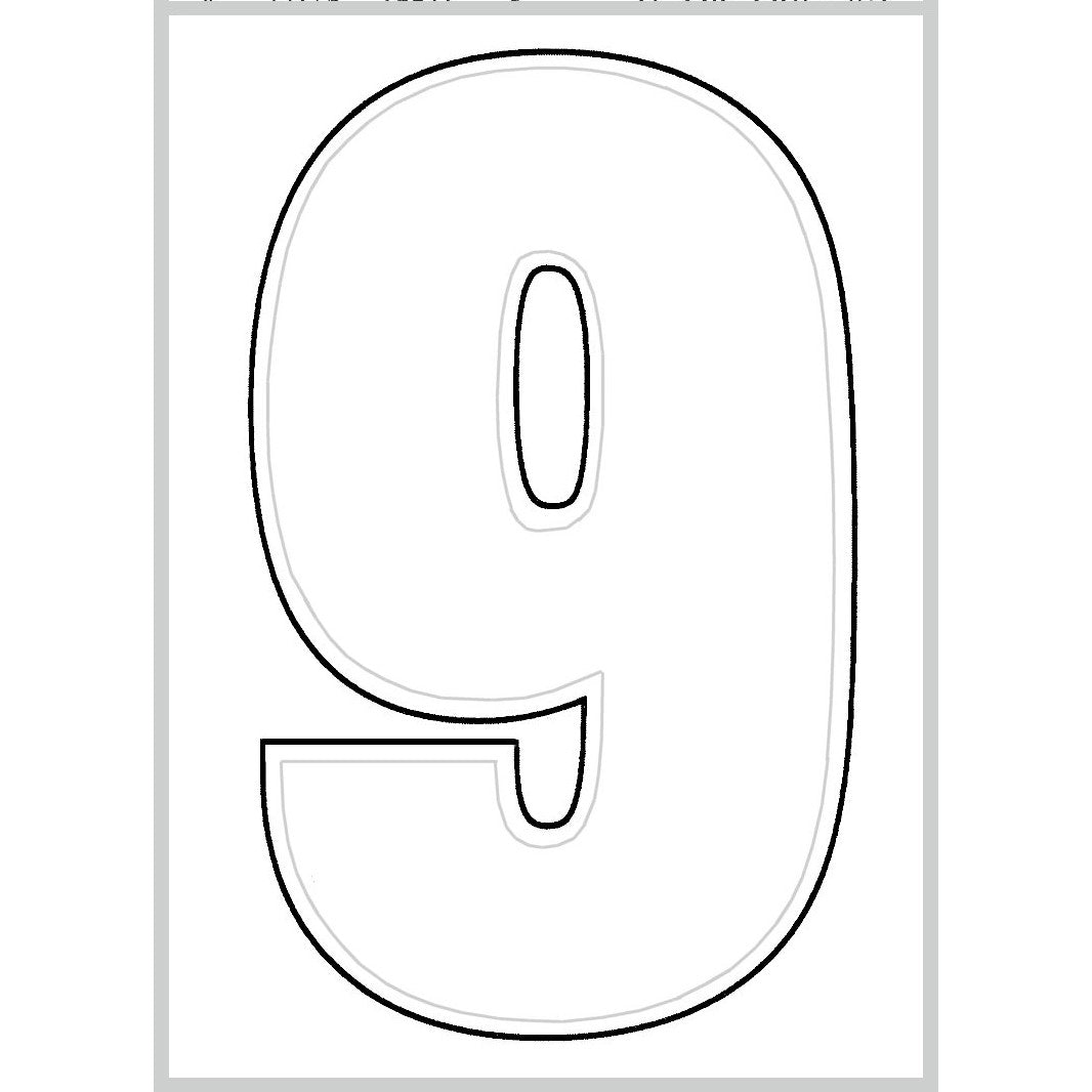 3" - 9 White Die Cut Numbers
