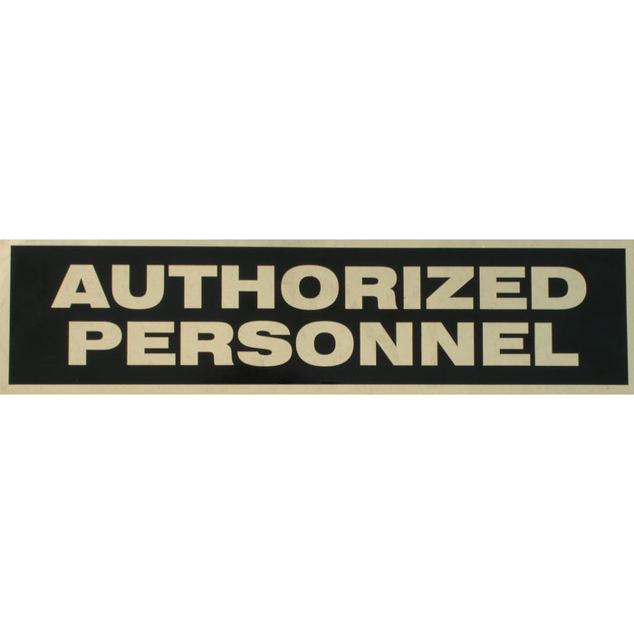 2" x 8" Mylar Plastic "Authorized Personnel" Peel & Stick Signs