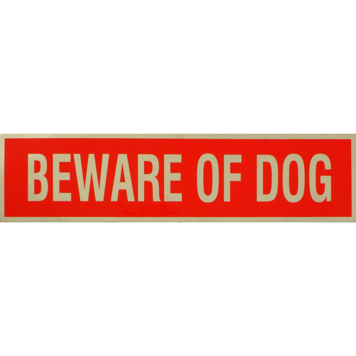 2" x 8" Mylar Plastic "Beware of Dog" Peel & Stick Signs