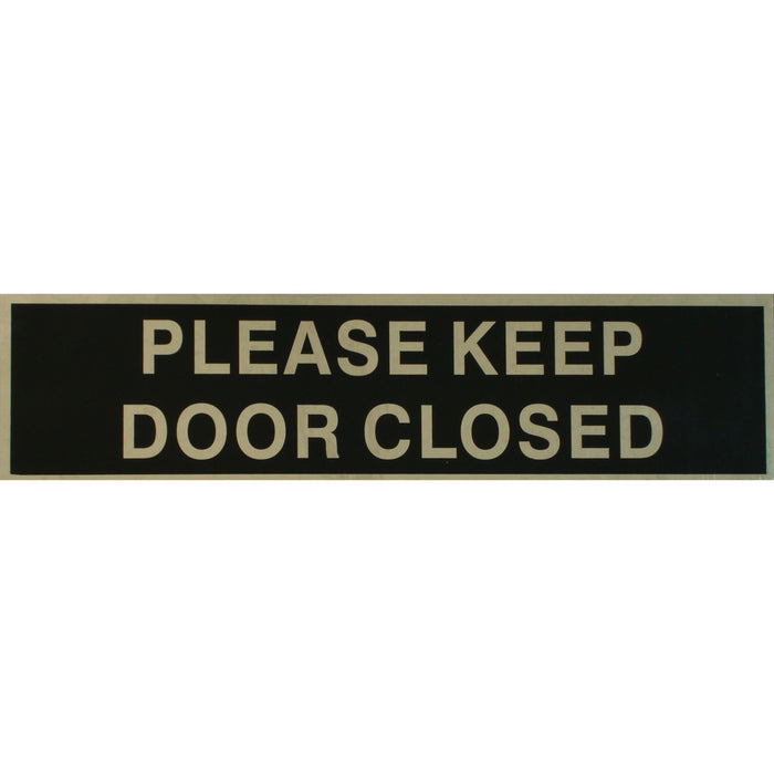 2" x 8" Mylar Plastic "Please Keep Door Closed" Peel & Stick Signs