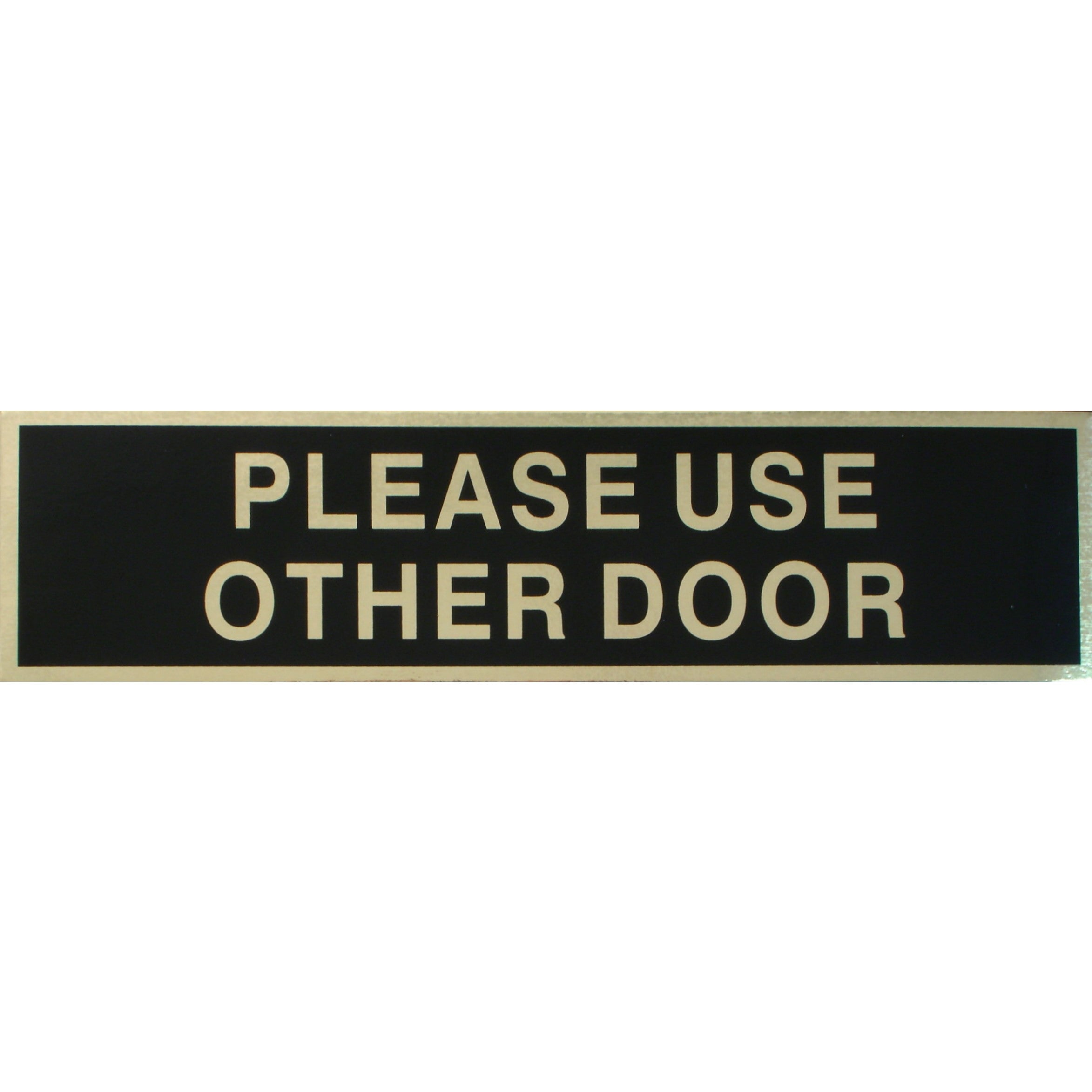 2" x 8" Mylar Plastic "Please Use Other Door" Peel & Stick Signs