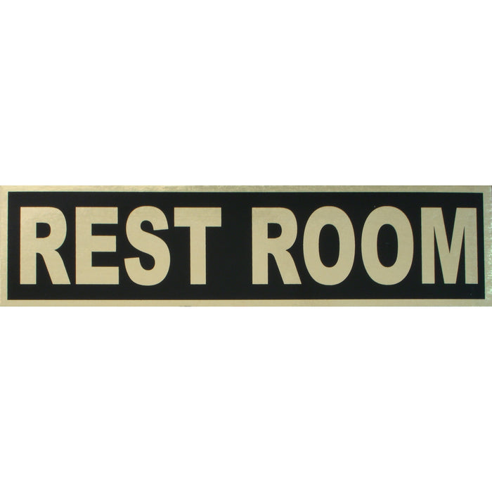 2" x 8" Mylar Plastic "Restroom" Peel & Stick Signs