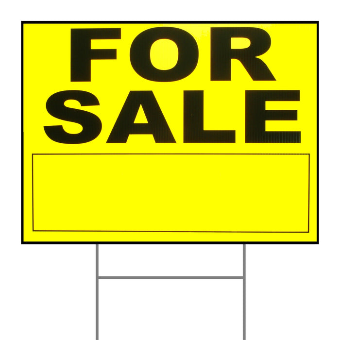 18" x 24" Plastic "For Sale" Signs with H Stakes