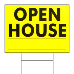 18" x 24" Plastic "Open House" Signs with H Stakes
