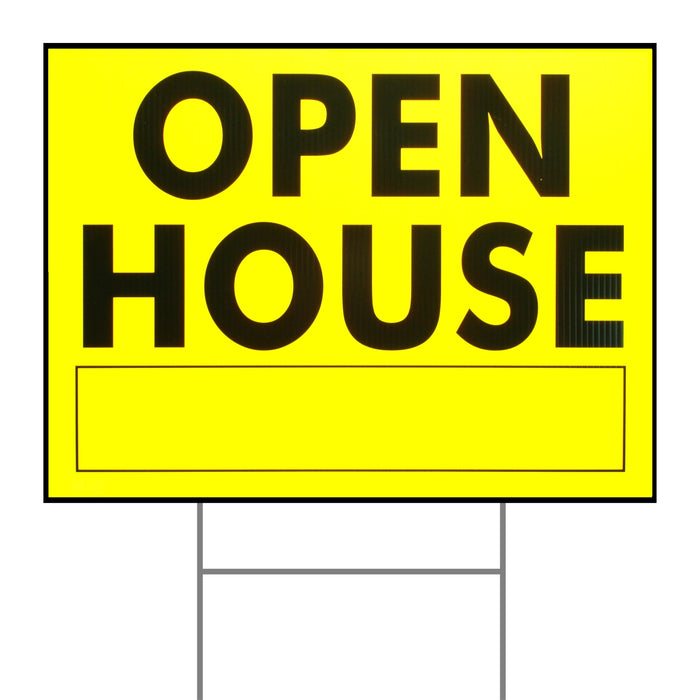 18" x 24" Plastic "Open House" Signs with H Stakes