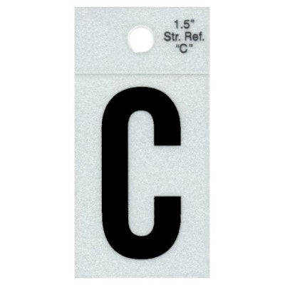 1.5" - C Straight Black Reflective Numbers