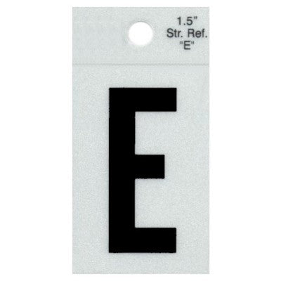 1.5" - E Straight Black Reflective Numbers