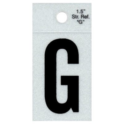 1.5" - G Straight Black Reflective Numbers