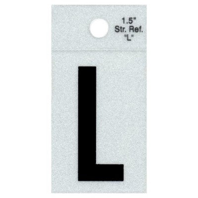 1.5" - L Straight Black Reflective Letters