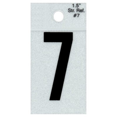 1.5" - 7 Straight Black Reflective Numbers