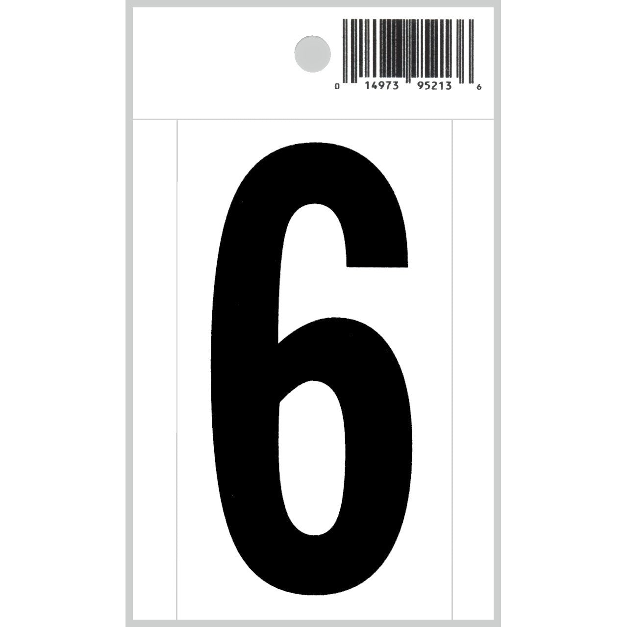 3" - 6 Straight Black On White Numbers