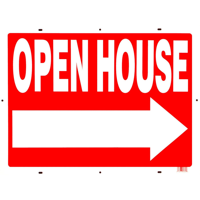 18" x 24" Styrene Plastic "Open House" Signs