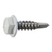 #10-16 x 3/4" White Painted 410 Stainless Steel Hex Washer Head Self-Drilling Screws