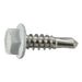 #12-14 x 3/4" White Painted 410 Stainless Steel Hex Washer Head Self-Drilling Screws