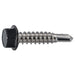 #12-14 x 1" Black Painted 410 Stainless Steel Hex Washer Head Self-Drilling Screws