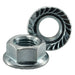 3/8"-24 Zinc Plated Steel Fine Thread Serrated Lock Nuts