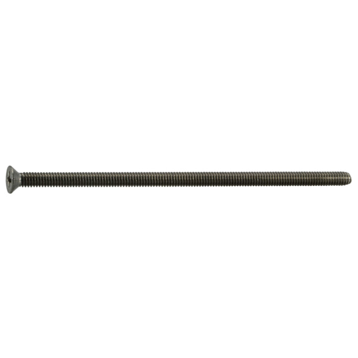 #8-32 x 4" 18-8 Stainless Steel Coarse Thread Phillips Flat Head Machine Screws