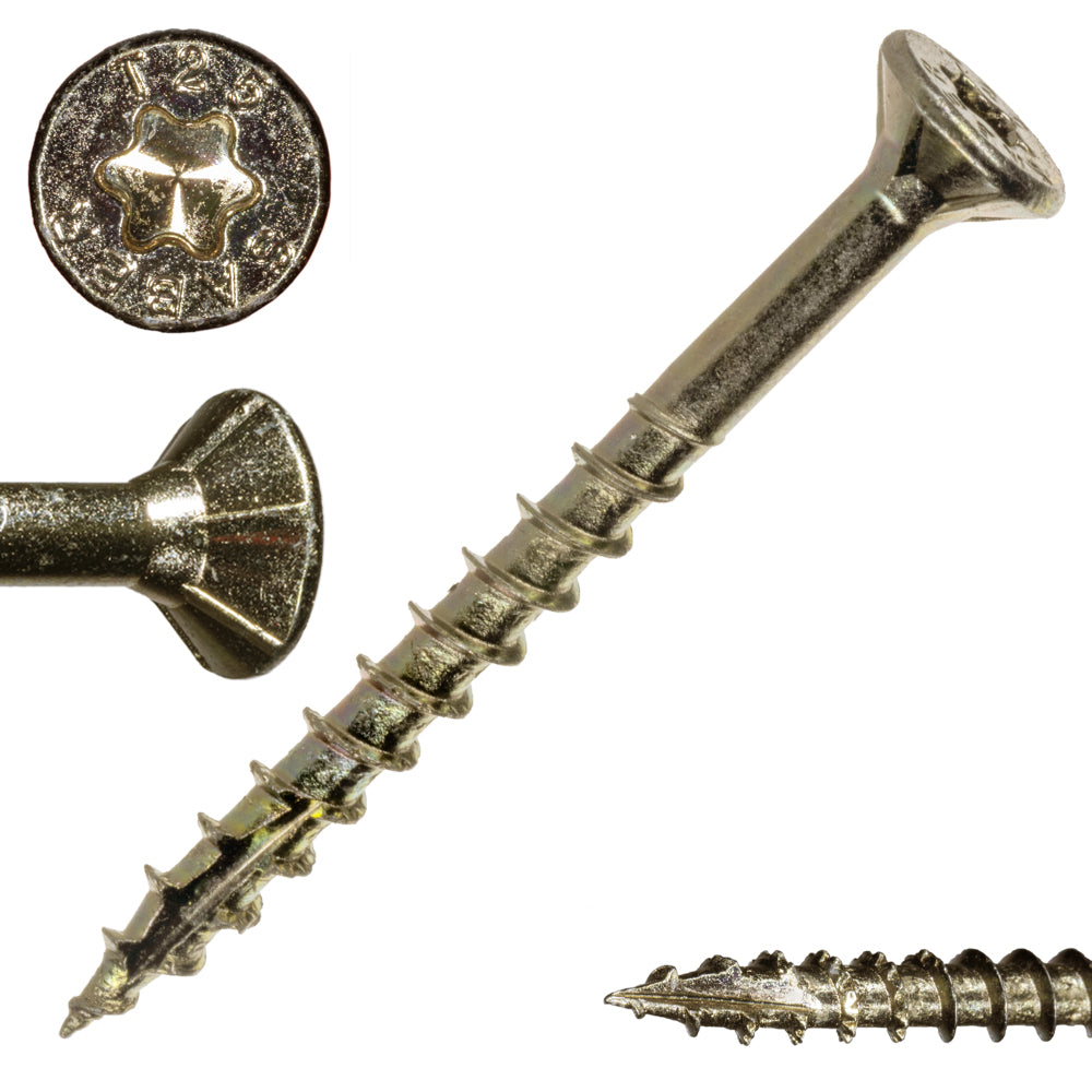 SaberDrive® T-25 Star Drive Gold Multi-Purpose Screws