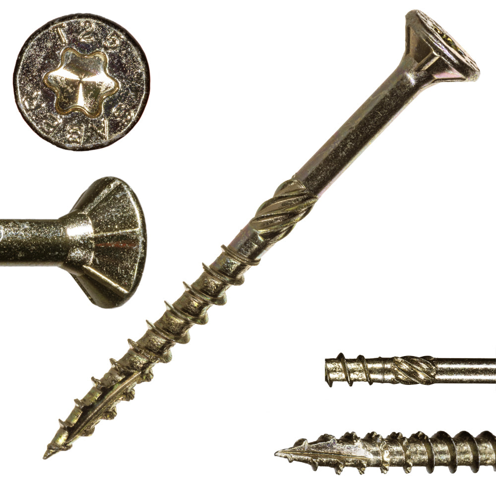 SaberDrive® T-25 Star Drive Gold Multi-Purpose Screws