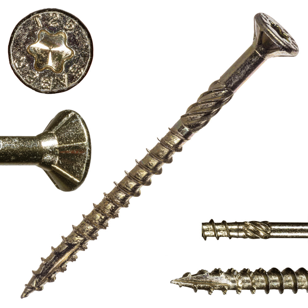 SaberDrive® T-25 Star Drive Gold Multi-Purpose Screws