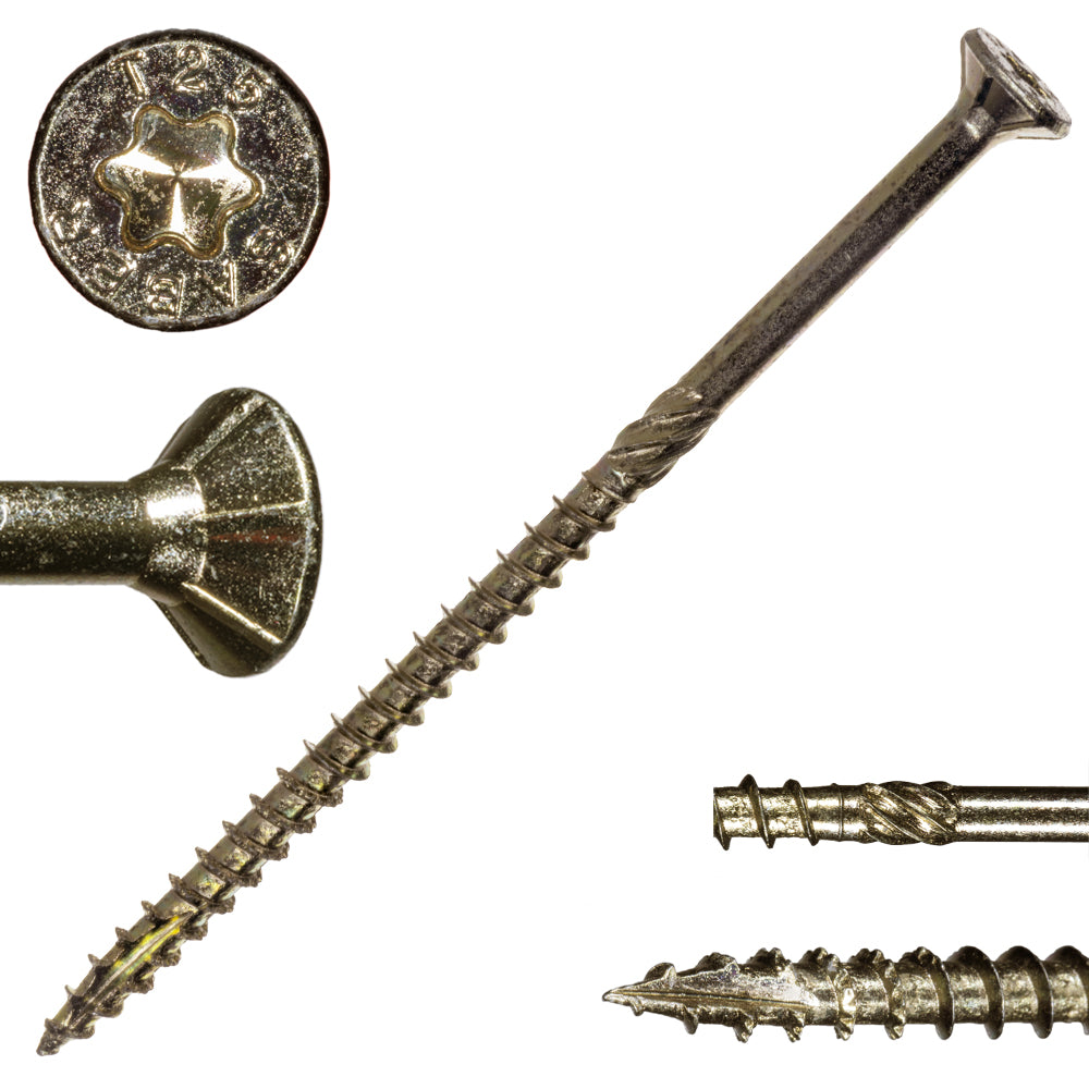 SaberDrive® T-25 Star Drive Gold Multi-Purpose Screws