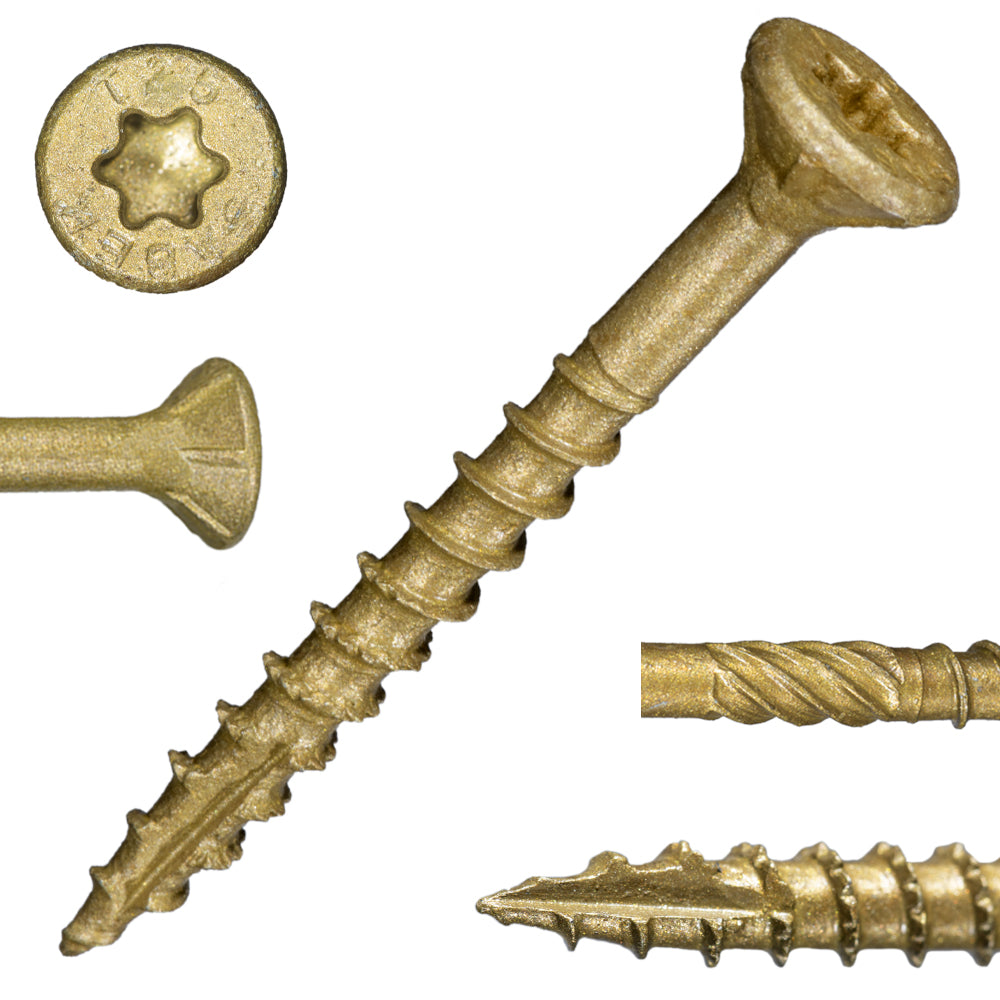SaberDrive® Star Drive Construction Tan Deck Screws