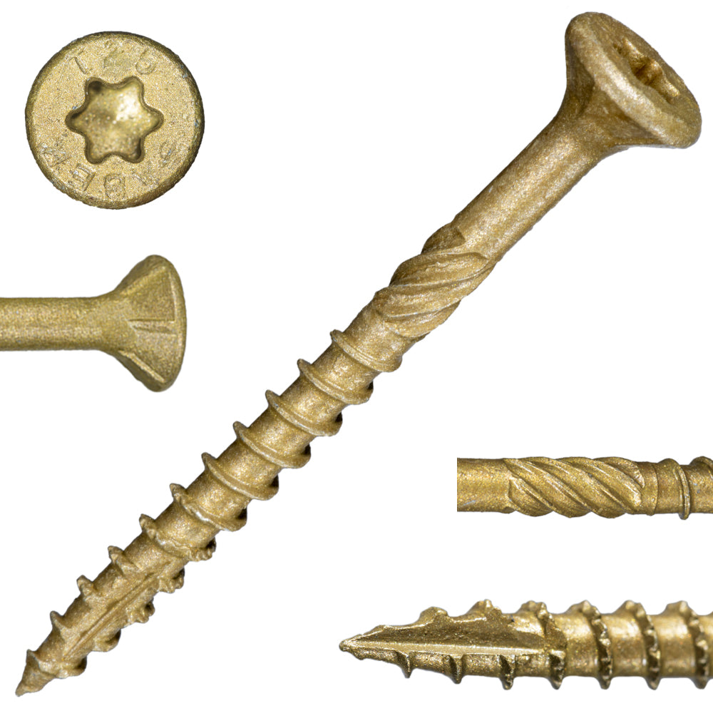 SaberDrive® Star Drive Construction Tan Deck Screws