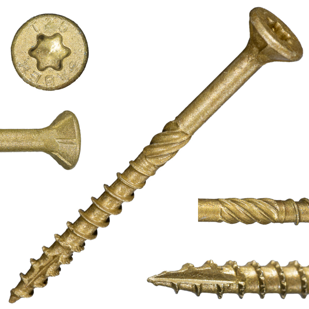 SaberDrive® Star Drive Construction Tan Deck Screws